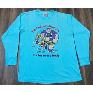 VTG 1990 Oneita USA Power-T Powell cartoonist art cartoon graphic race t-shirt L